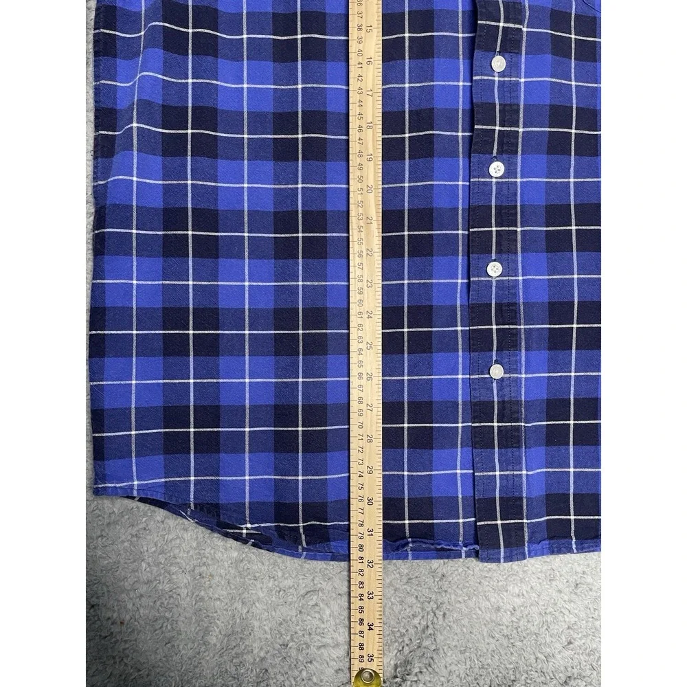 Cinch Button Up Shirt Men Large Blue Plaid 100% Cotton Western‎ Outdoor Classic